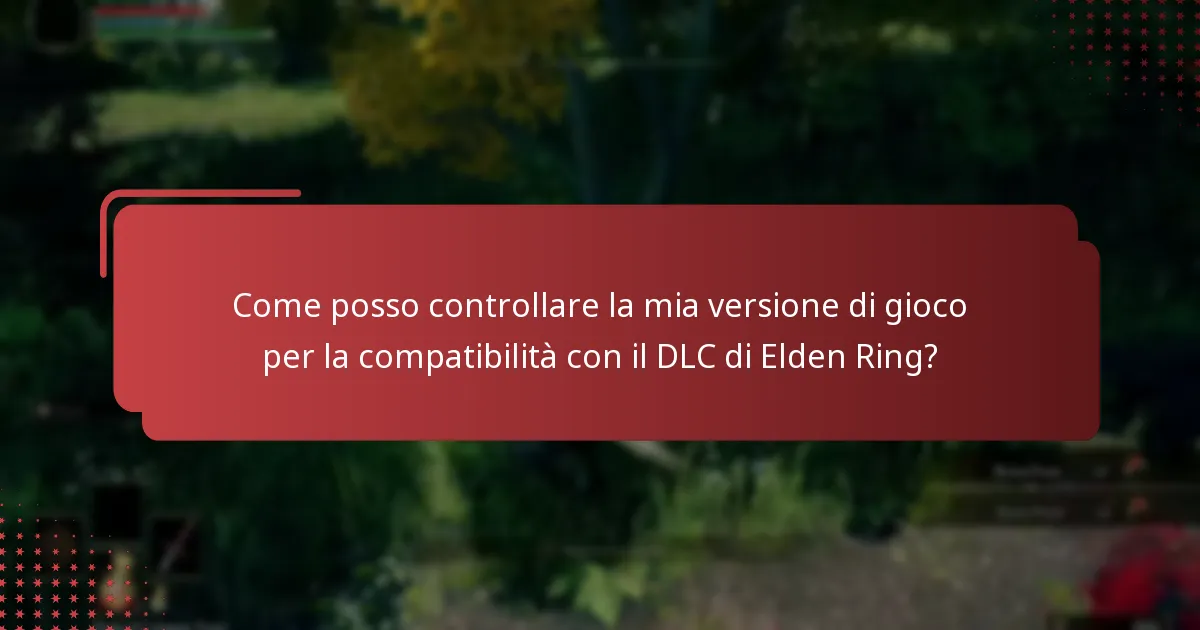 Come posso controllare la mia versione di gioco per la compatibilità con il DLC di Elden Ring?